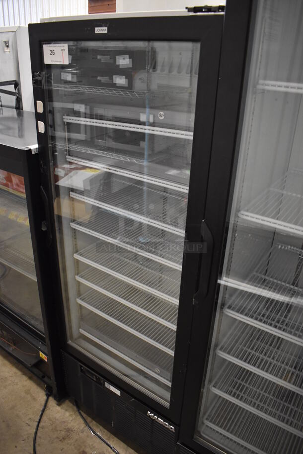 Habco SE12 Metal Commercial Single Door Reach In Cooler Merchandiser w/ Poly Coated Racks. 115 Volts, 1 Phase. 24x24x63. Tested and Working! - Image 3 of 5