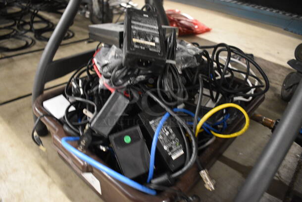 ALL ONE MONEY! Lot of Various Cords in Brown Bus Bin! 21x15x7 - Image 2 of 4