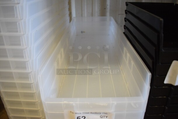 6 BRAND NEW! Clear Poly Bins. 8x23.5x4. 6 Times Your Bid! - Image 2 of 2