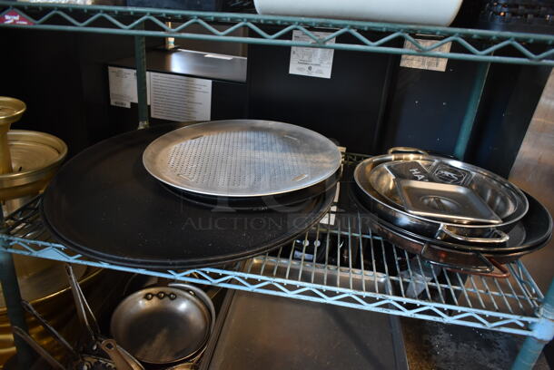 ALL ONE MONEY! Four Tier Lot of Various Items Including Poly Bins and Ceramic Plates. Does Not Include Shelving Unit.  - Image 5 of 8