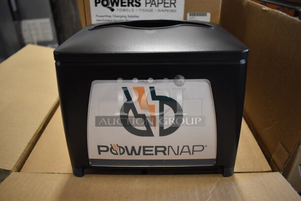 4 BRAND NEW IN BOX! Powers Paper 960-01 Black Poly Countertop PowerNap Charging Station Interfolded Napkin Dispensers. 4 Times Your Bid! - Image 1 of 9