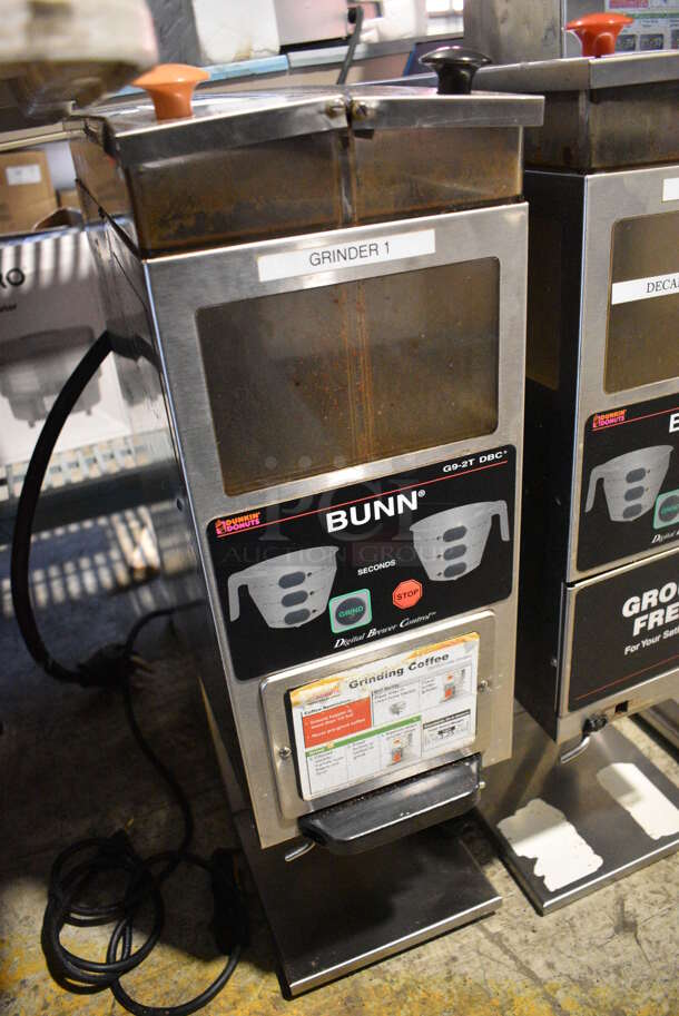 Bunn Model G9-2T DBC Stainless Steel Commercial Countertop Coffee Bean Grinder. 120 Volts, 1 Phase. 8.5x18.5x28. Tested and Working! - Image 3 of 5