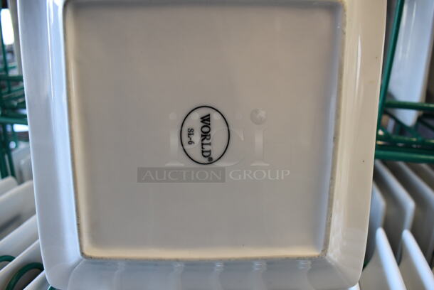 ALL ONE MONEY! Lot of 5 Crates of 20 White Ceramic Square Plates. 6.5x6.5x1 - Image 3 of 4