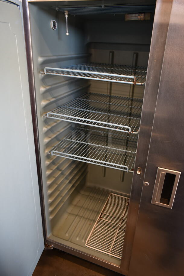 Delfield 6051-S Stainless Steel Commercial 2 Door Reach In Cooler w/ Poly Coated Racks on Commercial Casters. 115 Volts, 1 Phase. Tested and Working! - Image 5 of 10