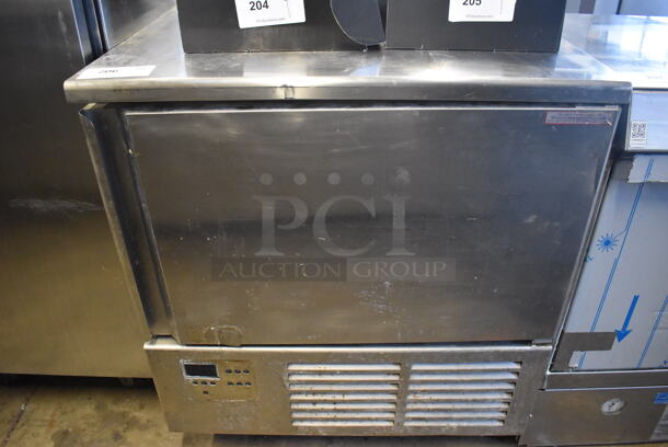 Piper Products Servolift Eastern Model RCM051S Stainless Steel Commercial Floor Style Single Door Undercounter Blast Chiller w/ Probe. 208 Volts, 1 Phase. 31x28x35
