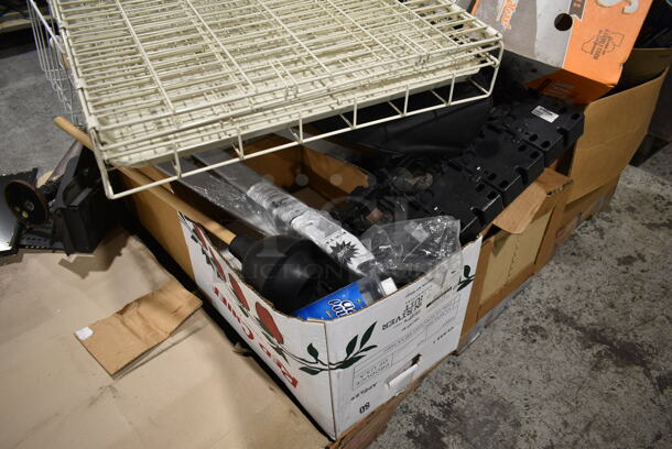 ALL ONE MONEY! 2 PALLET LOT of Various Items Including Hoppers, Racks and Umbrella Stand. - Image 8 of 9