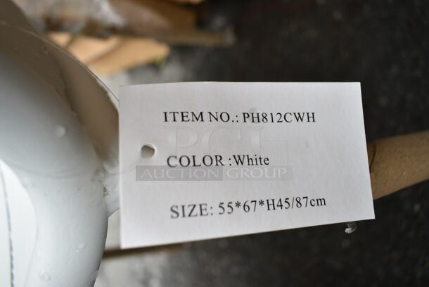 23 BRAND NEW! BFM Seating PH812CWH White Beachcomber Outdoor Dining Height Chair. 23 Times Your Bid! - Image 4 of 4