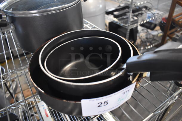 5 Various Metal Items; Stock Pot w/ Lid, Skillet and 3 High Walled Skillets. Includes 15x8.5x2. 5 Times Your Bid! - Image 3 of 4