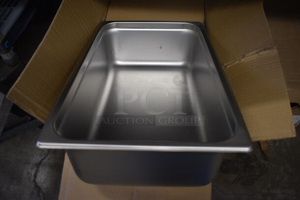 6 BRAND NEW IN BOX! Stainless Steel Full Size Drop In Bins. 6 Times Your Bid!