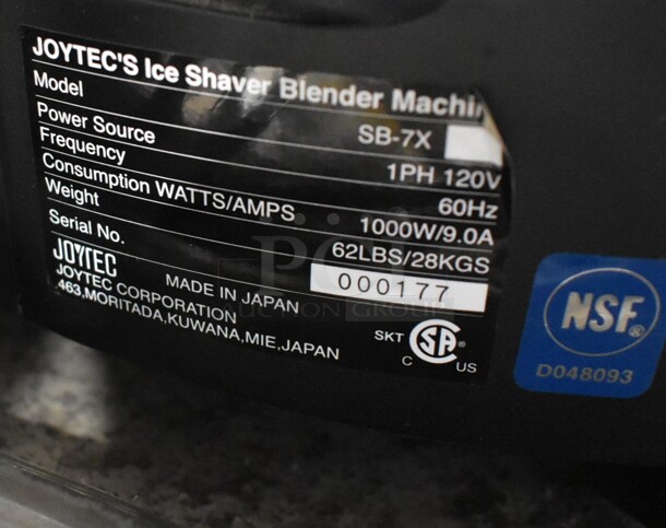 Joytec SB-7X Metal Commercial Countertop Ice Shaver Blender. 120 Volts, 1 Phase. Tested and Working! - Image 6 of 7