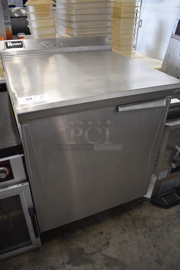 Randell Stainless Steel Commercial Single Door Work Top Cooler on Commercial Casters. 27x30x38.5. Tested and Powers On But Does Not Get Cold. - Image 4 of 4