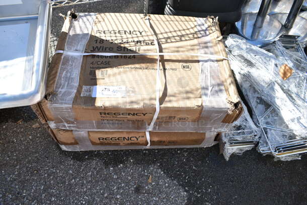 2 Boxes of 4 BRAND NEW SCRATCH AND DENT! Regency 460EB1824  18" x 24" NSF Black Epoxy Wire Shelf. 2 Times Your Bid! - Image 2 of 4