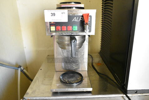 Curtis ALP3DS12A000 Stainless Steel Commercial Countertop Coffee Machine w/ Hot Water Dispenser and Metal Brew Basket. 120 Volts, 1 Phase. This Unit Was In Working Condition When the Restaurant Closed. (kitchen)