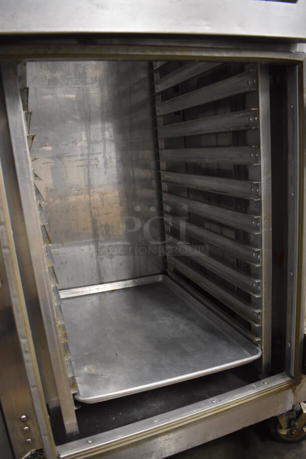 Metro C5 Stainless Steel Commercial 2 Half Size Reach In Warming Cabinet Merchandiser on Commercial Casters. 28x31x74. Tested and Working! - Image 5 of 6