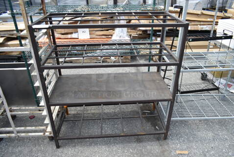 Black Metal Shelving Unit. 
