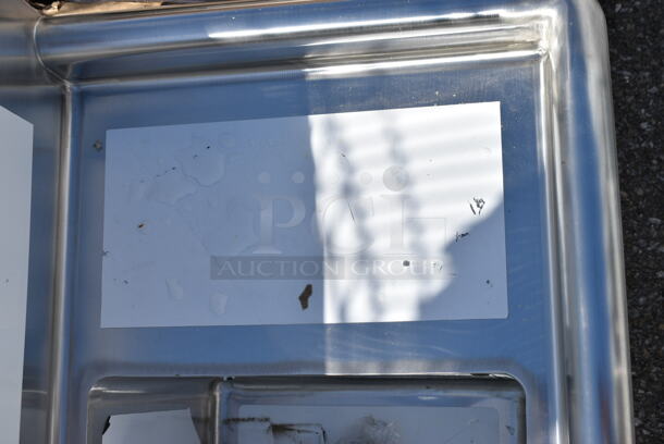 BRAND NEW SCRATCH AND DENT! Steelton 522CS11818N Stainless Steel Commercial  54" 18-Gauge Three Compartment Commercial Sink with 2 Drainboards - 10" x 14" x 12" Bowls. No Legs. - Image 4 of 9