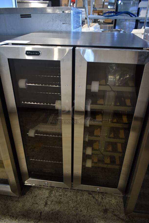 	BRAND NEW SCRATCH AND DENT! Whynter BWB-3388FDS 30′′ Built-In French Door Dual Zone 33 Bottle Wine Refrigerator Merchandiser 88 Can Beverage Center. 115 Volts, 1 Phase. Tested and Working! - Image 2 of 5
