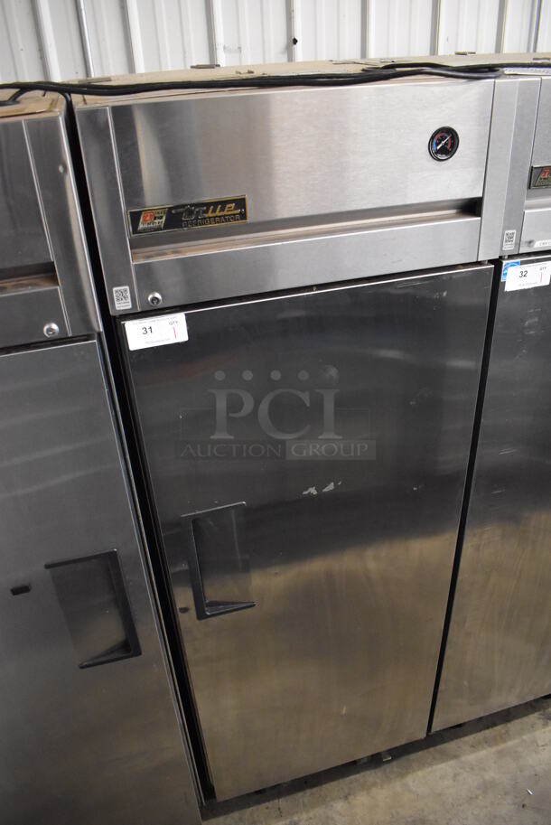 2011 True TG1R-1S Stainless Steel Commercial Single Door Reach In Cooler w/ Poly Coated Racks on Commercial Casters. 115 Volts, 1 Phase. 29x35x83. Tested and Working! - Image 2 of 6
