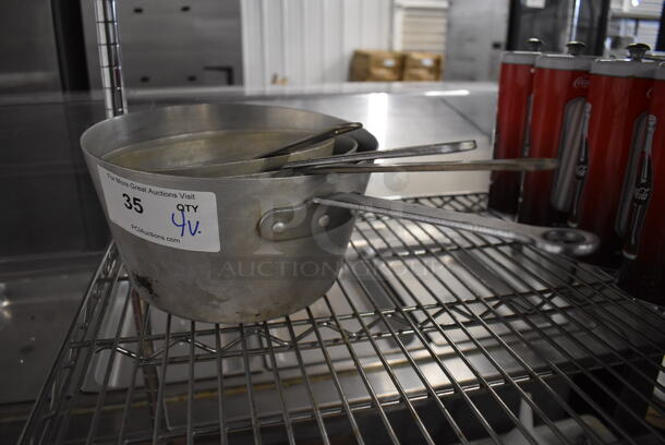 4 Various Metal Sauce Pans. Includes 17.5x10x6. 4 Times Your Bid! - Image 1 of 3
