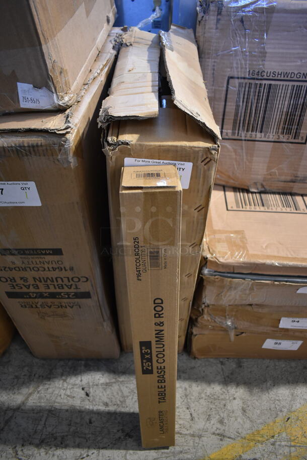 BRAND NEW SCRATCH AND DENT! Box of 8 Lancaster Table & Seating 164TCOLROD25 Table Base Column & Rod. - Image 1 of 6