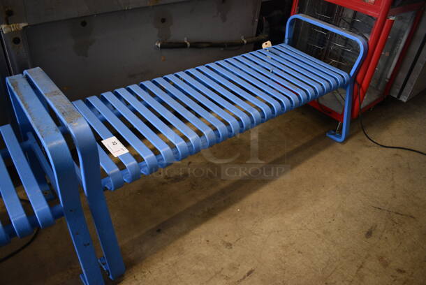Blue Metal Bench. 60x26x24.5 - Image 1 of 4