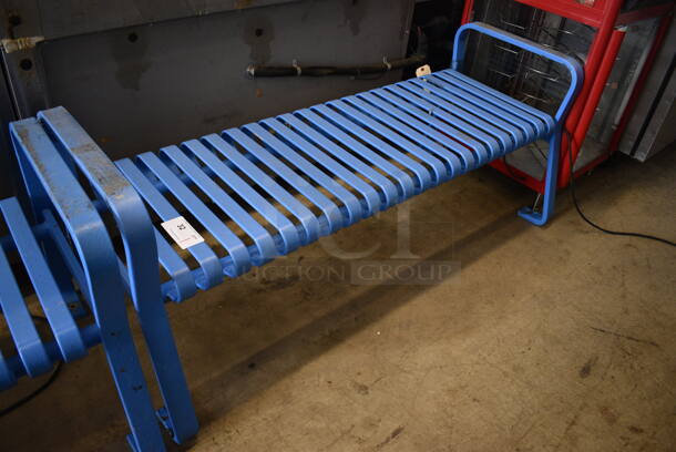 Blue Metal Bench. 60x26x24.5