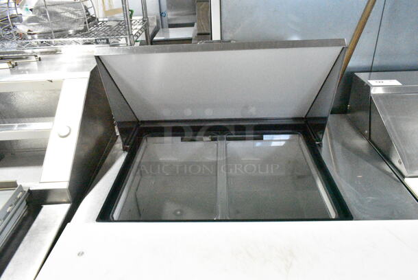 True TSSU-36-12M-B Stainless Steel Commercial Sandwich Salad Prep Table Bain Marie Mega Top on Commercial Casters. 115 Volts, 1 Phase. Tested and Working! - Image 3 of 7
