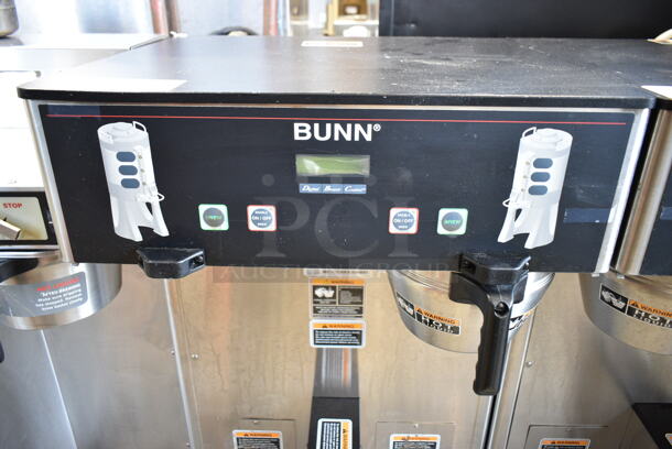 Bunn DUAL TF DBC Stainless Steel Commercial Countertop Double Coffee Machine w/ Hot Water Dispenser and 2 Metal Brew Baskets. 120/208-240 Volts, 1 Phase.  - Image 4 of 8