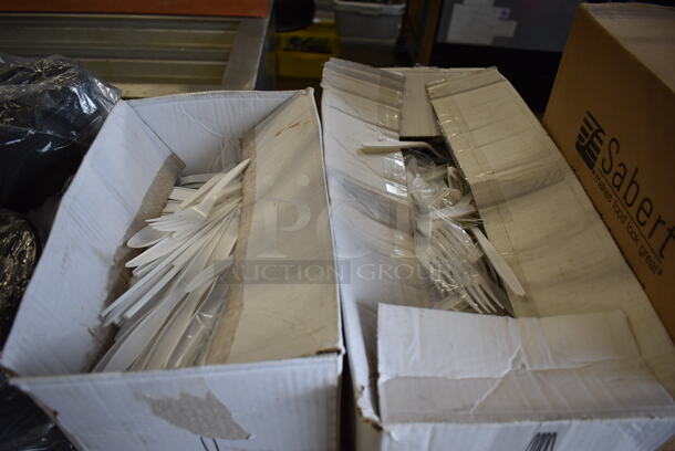 ALL ONE MONEY! Lot of 3 Tiers Worth of Various Paper Products Including Plasticware, Plates - Image 5 of 10
