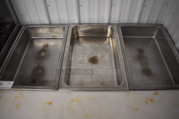 Avantco Stainless Steel Commercial Electric Powered 3 Bay Steam Table w/ Cutting Board and Under Shelf. 43x30x34. Tested and Working! - Image 3 of 6
