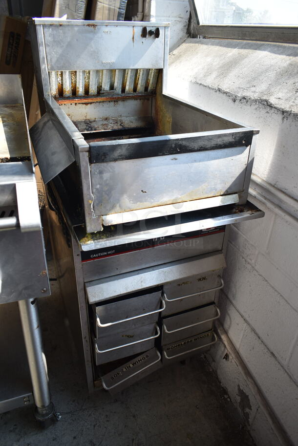 Carter Hoffmann CNH18 Stainless Steel Dumping Station on Carter Hoffmann Stainless Steel Commercial Counter w/ 6 Crisp N Hold Drawers. 120 Volts, 1 Phase. Tested and Working! - Image 5 of 5
