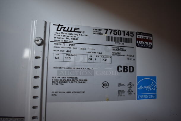 2013 True T-23F ENERGY STAR Stainless Steel Commercial Single Door Reach In Freezer w/ Poly Coated Racks on Commercial Casters. 115 Volts, 1 Phase. Tested and Powers On But Does Not Get Cold - Image 5 of 7