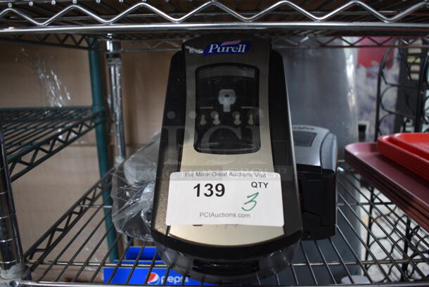 3 Black and Gray Poly Wall Mount Soap Dispensers. 5.5x4x11. 3 Times Your Bid! - Image 1 of 3