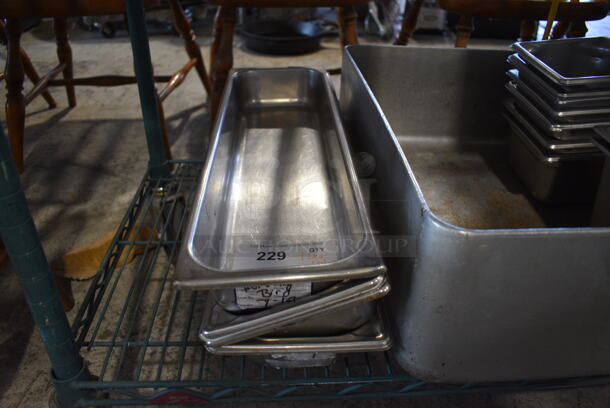 ALL ONE MONEY! Tier Lot of Various Items Including Stainless Steel Full Size Drop In Bins and Metal Baking Pan - Image 5 of 6