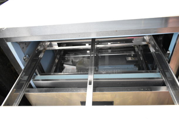 2014 Delfield UCD4464N-12-DD5 Stainless Steel Commercial Sandwich Salad Prep Table Bain Marie Mega Top w/ 4 Drawers, Over Shelf. 115 Volts, 1 Phase. Tested and Powers On But Does Not Get Cold - Image 5 of 10