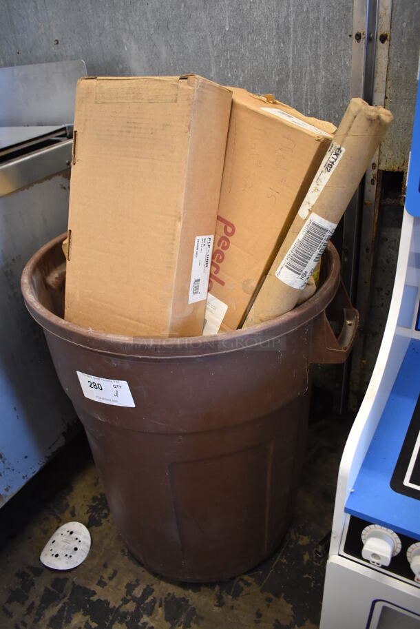 ALL ONE MONEY! Lot of Various Items Including Metal, Mounts in Brown Poly Trash Can.  - Image 4 of 9
