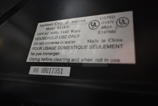 Welbilt RS1820 Metal Countertop Electric Powered Roaster. 120 Volts, 1 Phase. Tested and Working! - Image 4 of 4