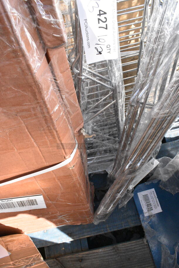 3 BRAND NEW SCRATCH AND DENT! Wire Shelf Pieces. 3 Times Your Bid!  - Image 7 of 9