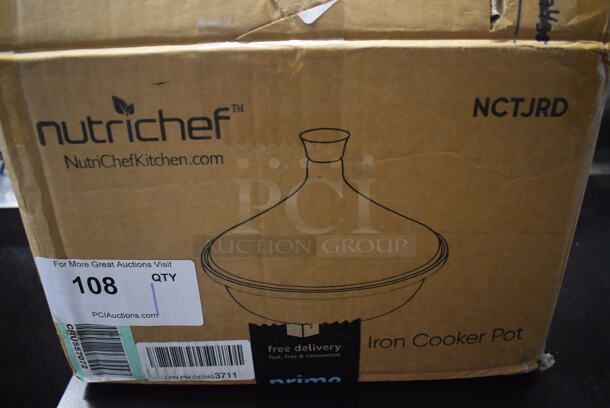 BRAND NEW IN BOX! Nutrichef NCTJRD Cast Iron Cooker Pot. 11.5x11.5x10 - Image 4 of 4