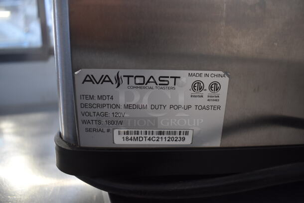 AvaToast MDT4 Stainless Steel Countertop 4 Slot Medium Duty Pop Up Toaster. 120 Volts, 1 Phase.  - Image 3 of 7