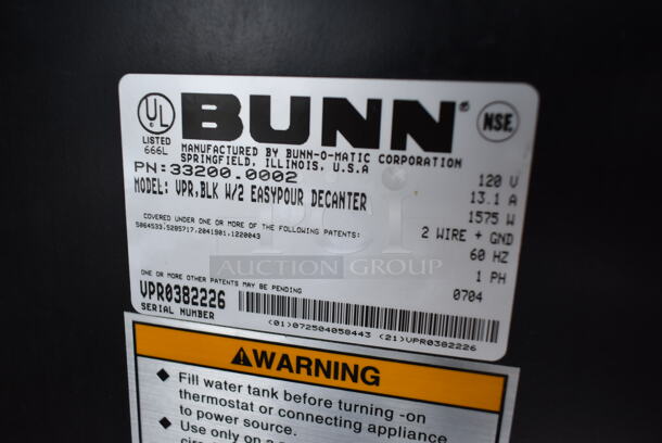 Bunn VPR Stainless Steel Commercial Countertop 2 Burner Coffee Machine. 120 Volts, 1 Phase.  - Image 6 of 6
