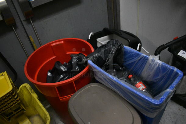 ALL ONE MONEY! Lot of 4 Various Trash Cans, 2 Mop Buckets and 5 Various Bins. Includes 20x11x30. (kitchen) - Image 6 of 7