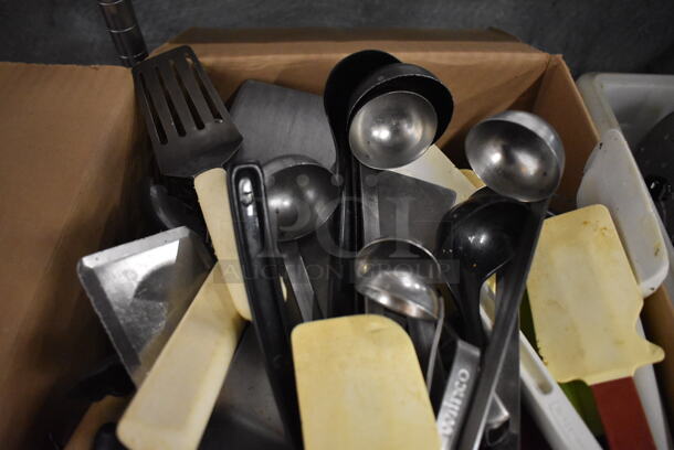 ALL ONE MONEY! Lot of Various Metal Utensils Including Ladles, Poly Spatulas and Tongs - Image 2 of 5