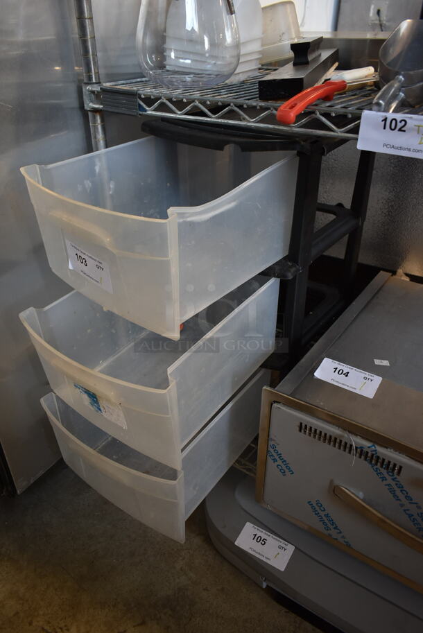 Clear and Black Poly 2 Drawer Unit. - Image 2 of 5