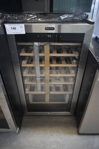 BRAND NEW SCRATCH AND DENT! Whynter FWC-341TS 34 Bottle Freestanding Stainless Steel Wine Refrigerator Merchandiser with Display Shelf and Digital Control. 115 Volts, 1 Phase. Tested and Working!