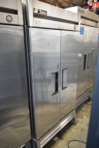2016 True T-35 Stainless Steel Commercial 2 Door Reach In Cooler w/ Poly Coated Racks. 115 Volts, 1 Phase. Tested and Working!