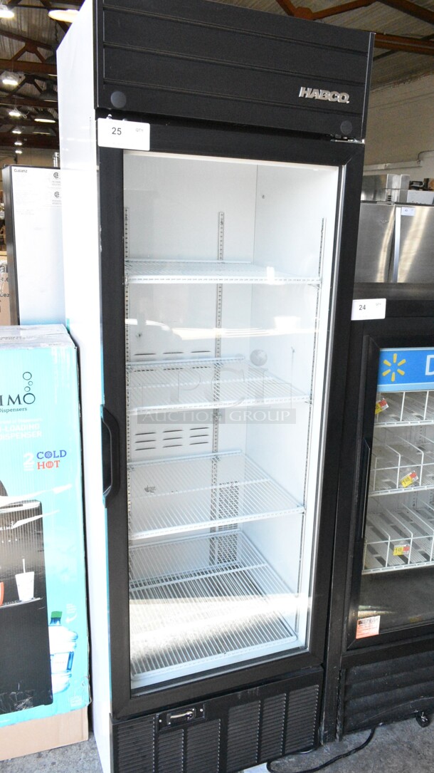 2019 Habco SE18 Metal Commercial Single Door Reach In Cooler Merchandiser w/ Poly Coated Racks. 115 Volts, 1 Phase. Tested and Working! - Image 1 of 4