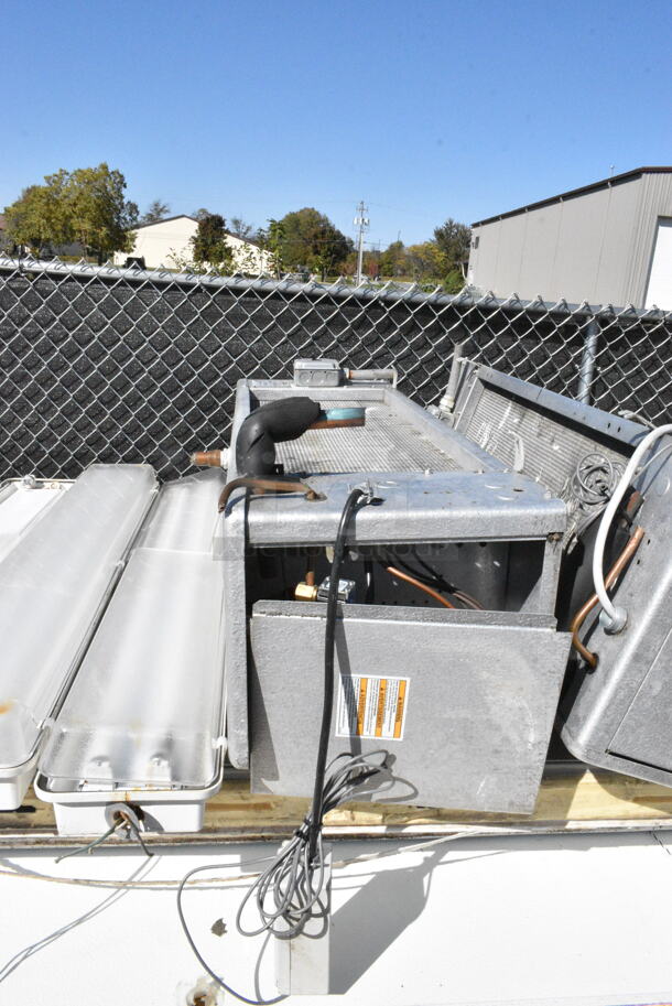 4 Walk In Boxes that Make 1 10'x40' Combo Box w/ Laneurop CLTEW28-3 200-230 Volt, 3 Phase Compressor, Copeland WJWL-0200-TAC-001 208/230 Volt, 3 Phase Compressor, Heatcraft HWN008H2B 208-230 Volts, 1 Phase Compressor, Heatcraft ADT090AK 115 Volt, 1 Phase Evaporator Fan, Heatcraft ADT104AK 115 Volt, 1 Phase Evaporator Fan, Heatcraft SM090AE 115 Volt, 1 Phase Evaporator Fan, Heatcraft SM156AE 115 Volts, 1 Phase Evaporator Fan. 4 Times Your Bid! Information Provided By The Consignor But Not Verified By PCI Auctions. Picture of the Unit Before Removal Is Included In the Listing. - Image 3 of 12