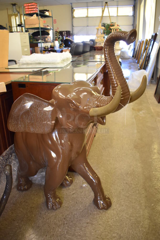 WOW! Bronze Painted Elephant Statue. - Image 1 of 6