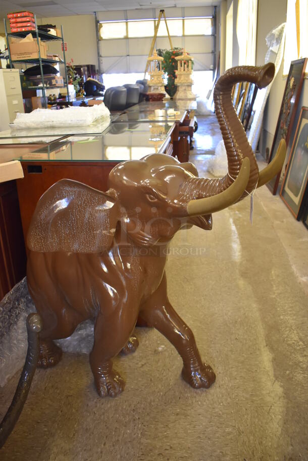 WOW! Bronze Painted Elephant Statue. - Image 2 of 6